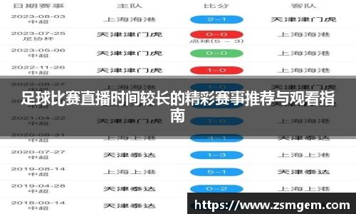 足球比赛直播时间较长的精彩赛事推荐与观看指南