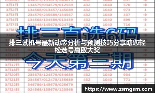 排三试机号最新动态分析与预测技巧分享助您轻松选号赢取大奖